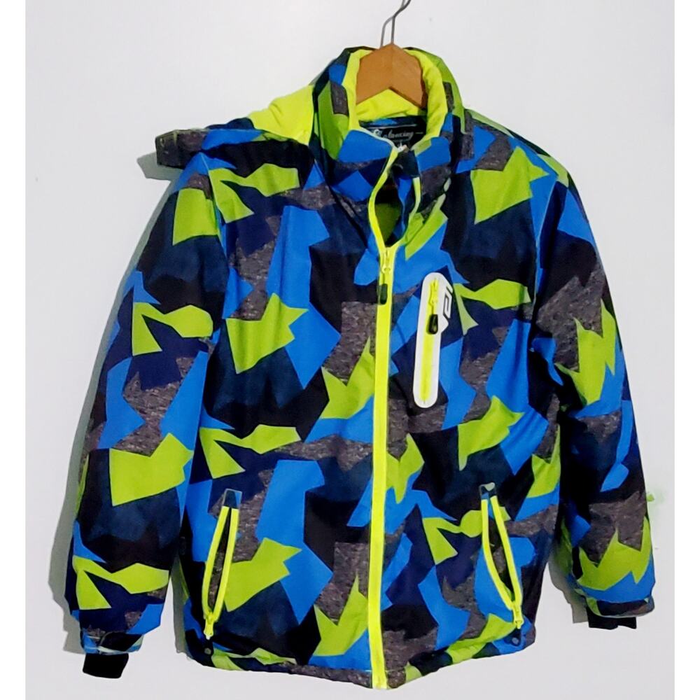 😺 Kuluoxing Boys Neon Colored Winter Ski Jacket Size 14 Insulated Winter Sports